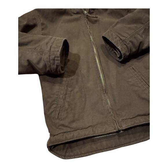 BLUE MOUNTAIN Sherpa lined jacket hooded in brown size medium - Picture 5 of 12